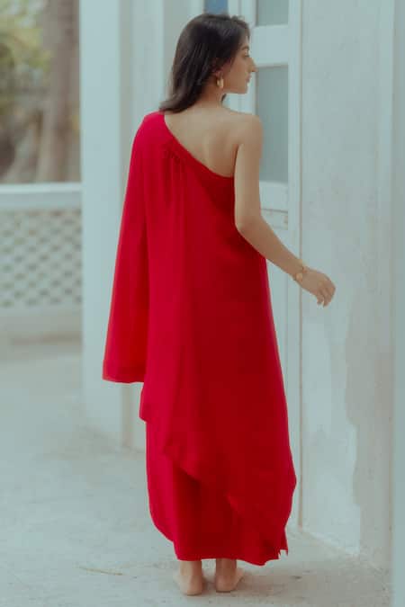 Paulmi And Harsh One Shoulder Tunic & Skirt Set 