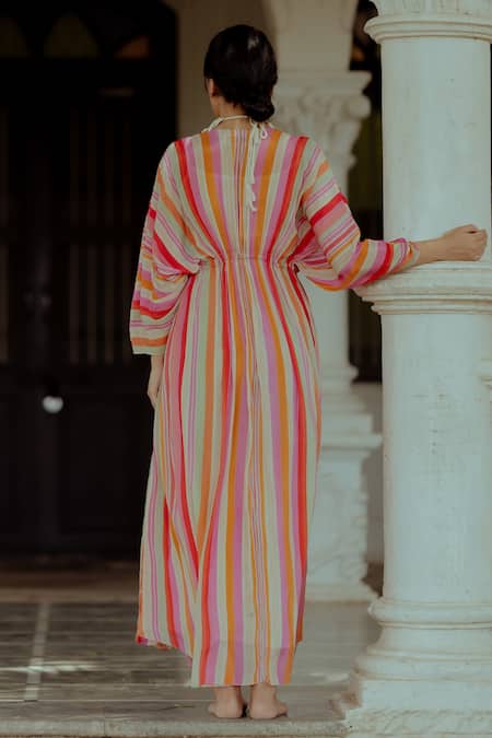 Paulmi And Harsh Stripe Print Kaftan 