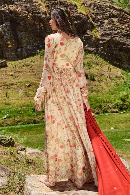 Paulmi And Harsh Floral Print Anarkali With Dupatta 