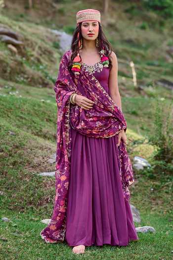 Paulmi And Harsh Anarkali With Floral Print Dupatta 