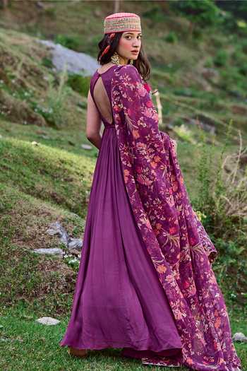 Paulmi And Harsh Anarkali With Floral Print Dupatta 