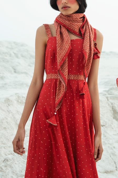 maxi dress with scarf