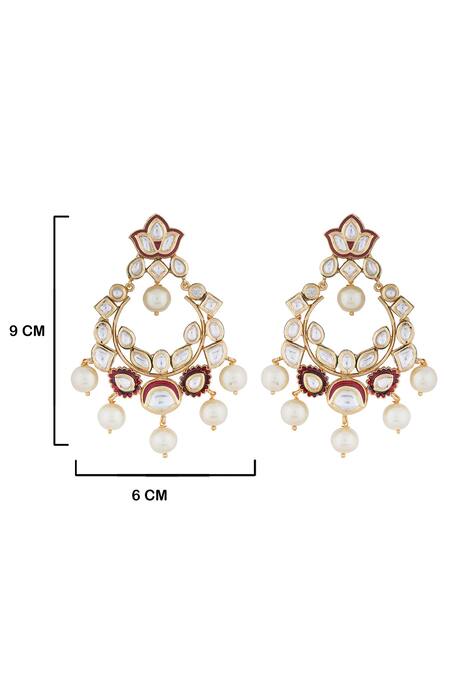 Anayah Jewellery_Kundan Pearl Drop Danglers_Online_at_Aza_Fashions