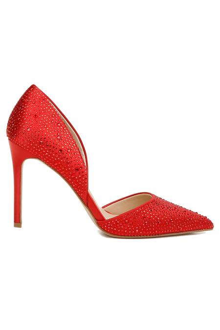 Sephyr_Red Crystals Embellished Genuine Leather Pumps _Online_at_Aza_Fashions