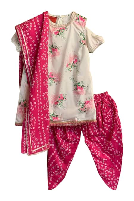 Shop The Plum Bum Pink Cotton Printed Kurta Set at Aza Fashions Shop_The Plum Bum_Pink Cotton Printed Kurta Set _at_Aza_Fashions