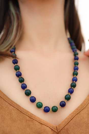 Do Taara Blue Semi-precious Stones Embellished Long Necklace Online at Aza Fashions Do Taara_Blue Semi-precious Stones Embellished Long Necklace _Online_at_Aza_Fashions