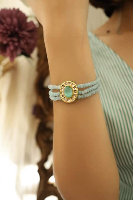 Do Taara_Blue Stones Layered Bracelet _Online_at_Aza_Fashions