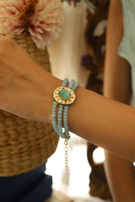 Buy_Do Taara_Blue Stones Layered Bracelet _Online_at_Aza_Fashions
