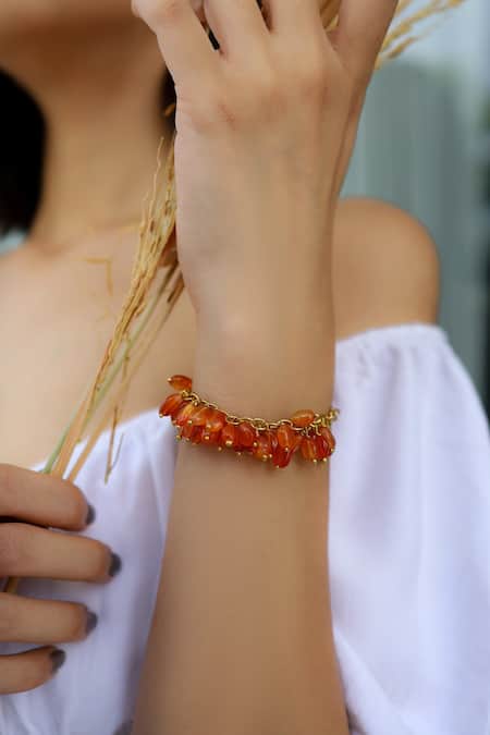 Do Taara_Gold Plated Semi-precious Stones Bracelet _Online_at_Aza_Fashions