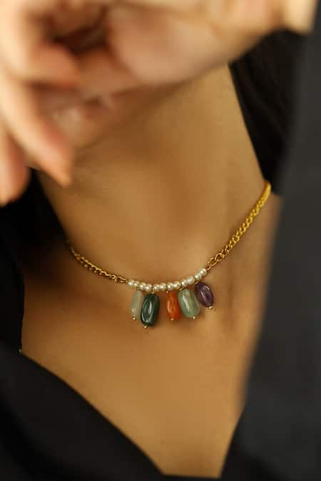 Multi Color Sapphire & Diamond Bezel Necklace – Pico Jewelry