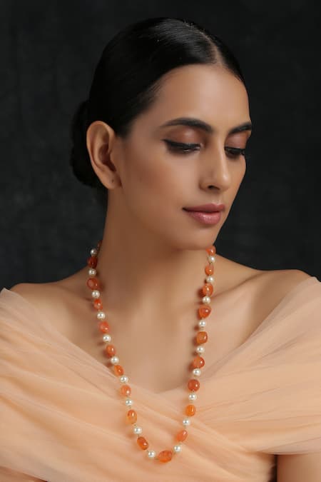Gold Plated Kundan Polki & Pink Stone Long Necklace Set Design by Just  Shraddha at Pernia's Pop Up Shop 2024