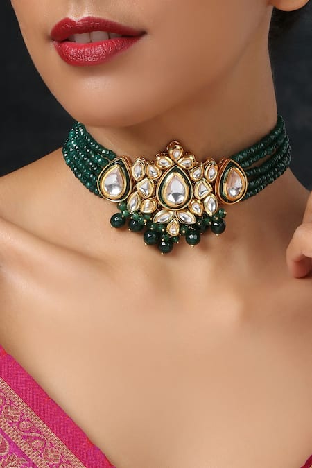 Paisley Pop Kundan Pendant Choker 