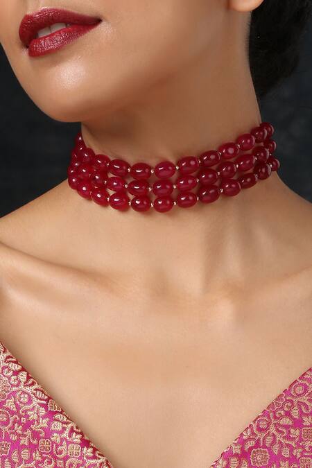 Paisley Pop Beaded Multistrand Choker 