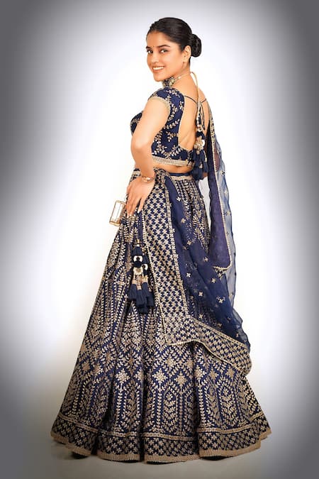 Gopi Vaid Cotton Silk Embroidered Lehenga Set 