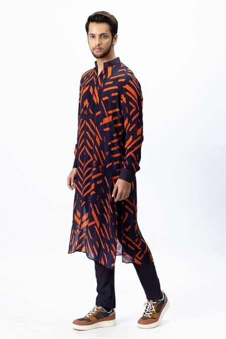 Shop_Nirmooha_Purple Crepe Printed Kurta Set _Online_at_Aza_Fashions