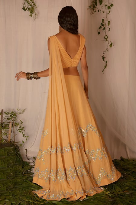 Nirmooha Draped Blouse & Lehenga Set 