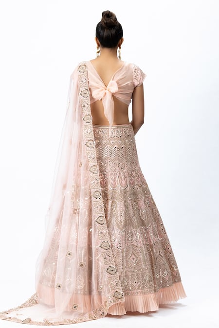 Nirmooha Organza Hand Embroidered Bridal Lehenga Set 