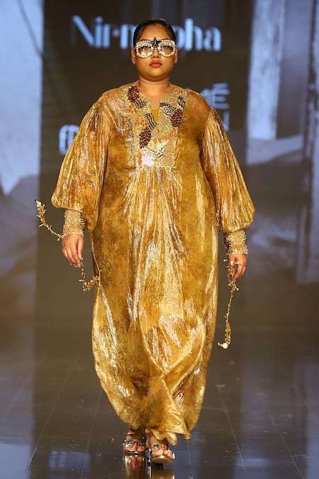 Nirmooha Printed Metallic Kaftan 