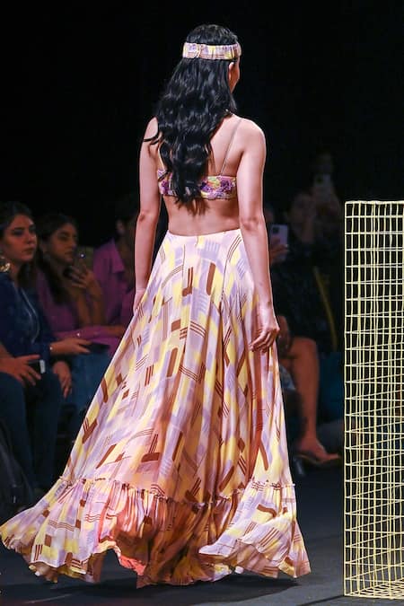 Nirmooha Geometric Print Gown 