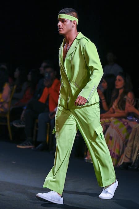 Nirmooha_Green Micro Baggy Pant _Online_at_Aza_Fashions