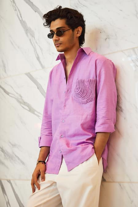 Nirmooha Linen Corded Pocket Shirt 
