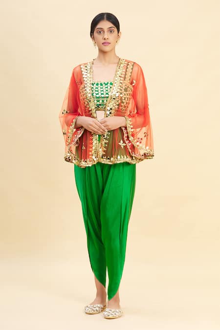 Preeti S Kapoor Embroidered Cape & Dhoti Pant Set 