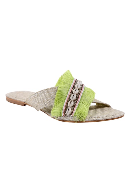 Sandals with fringe hot sale and beads