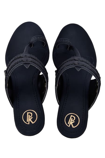 Shop Preet Kaur Black Cut Work Kolhapuri Heels at Aza Fashions Shop_Preet Kaur_Black Cut Work Kolhapuri Heels _at_Aza_Fashions
