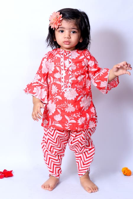 Pankhuri by Priyanka Floral Print Kurta & Tulip Pant Set 