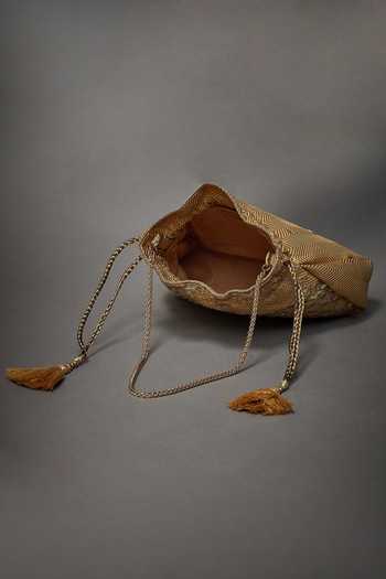 Buy_RI.Ritu Kumar_Gold Embroidery Yamini Motif Potli Bag_Online_at_Aza_Fashions