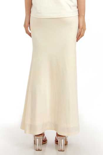 Gaya_White Polyester Fit And Flare Skirt_Online_at_Aza_Fashions