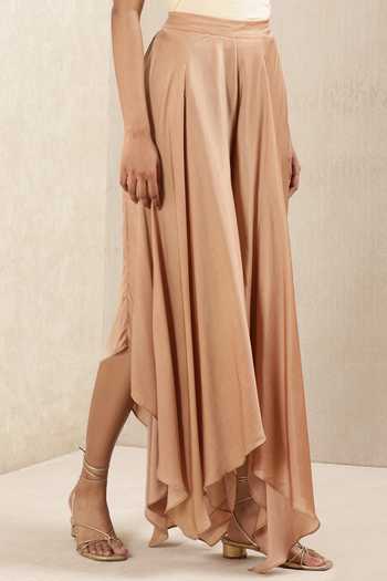 Shop Ritu Kumar Brown Asymmetric Palazzo at Aza Fashions Shop_Ritu Kumar_Brown Asymmetric Palazzo_at_Aza_Fashions