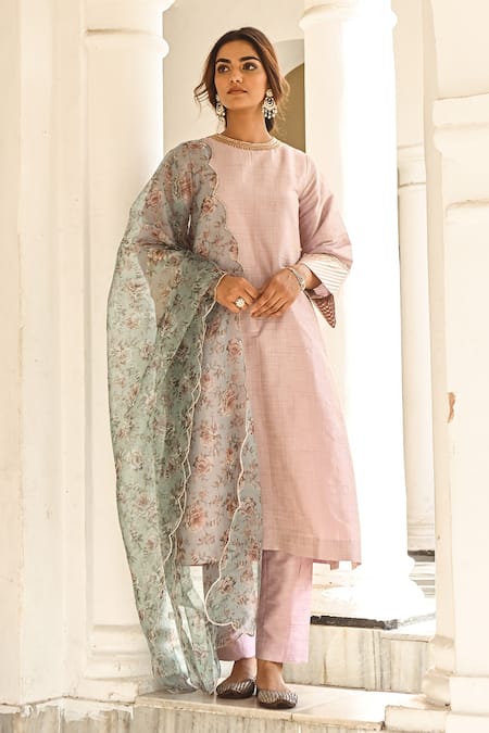 Palak & Mehak Placement Embroidered Kurta Set 