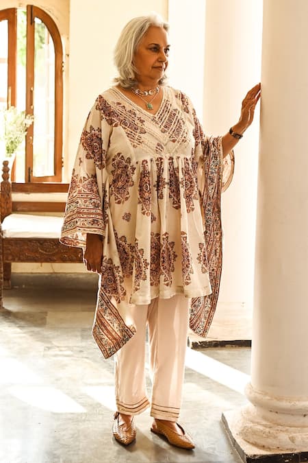 Palak & Mehak Printed Kaftan Tunic & Pant Set 