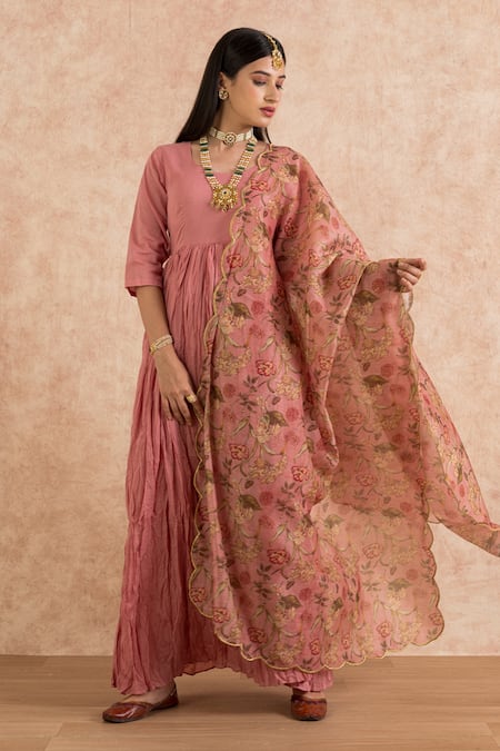 Palak & Mehak Cotton Anarkali With Printed Dupatta 