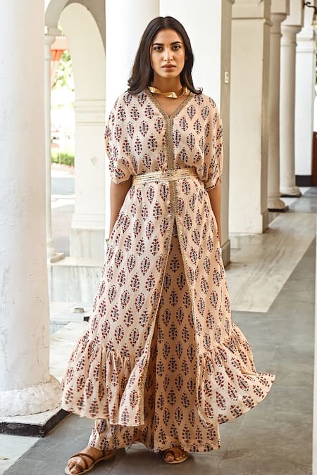 Palak & Mehak Printed Kaftan Tunic & Pant Set 