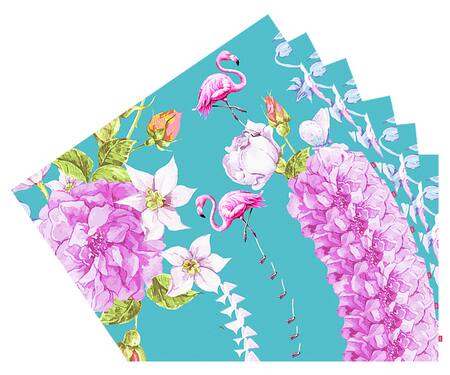 Buy_Oris Root_Blue Front Cotton Canvas Back Ettra Placemats Set Of 6_Online_at_Aza_Fashions