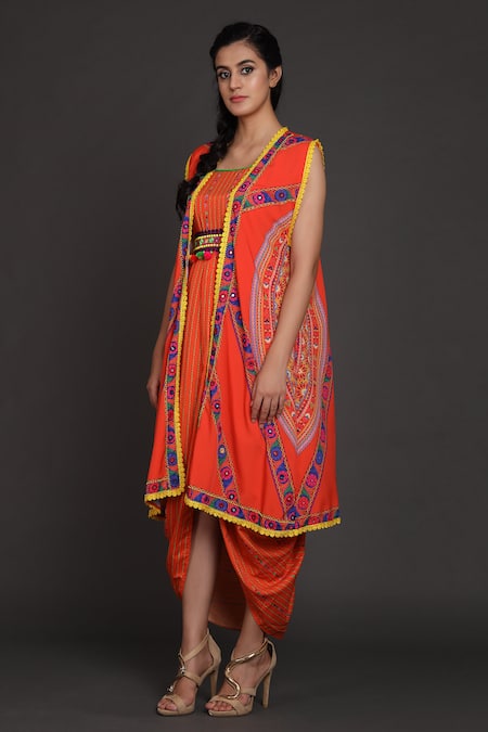 Preeti S Kapoor Draped Dress with Jacket 