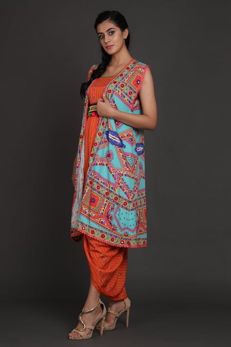 Preeti S Kapoor Draped Dress with Jacket 