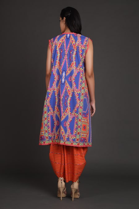 Preeti S Kapoor Draped Dress with Jacket 