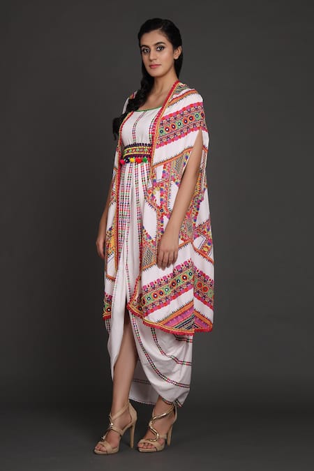 Preeti S Kapoor Draped Dress with Jacket 