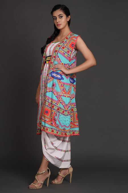 Preeti S Kapoor Draped Dress with Jacket 