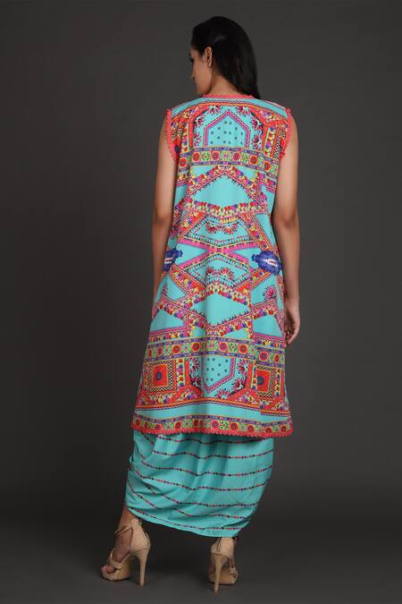 Preeti S Kapoor Draped Dress with Jacket 