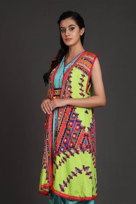 Buy Preeti S Kapoor Blue V Neck Draped Dress With Jacket Online at Aza Fashions Buy_Preeti S Kapoor_Blue V Neck Draped Dress With Jacket _Online_at_Aza_Fashions