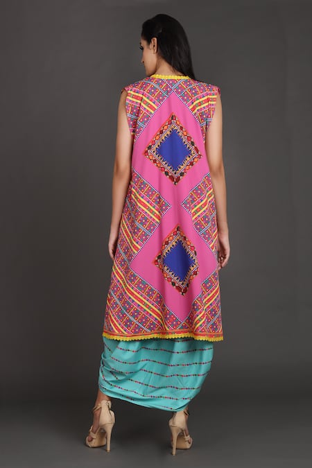 Preeti S Kapoor Draped Dress with Jacket 