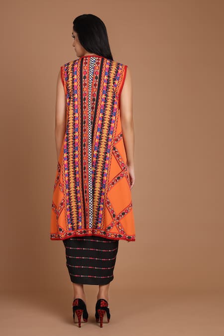 Preeti S Kapoor Draped Dress with Jacket 