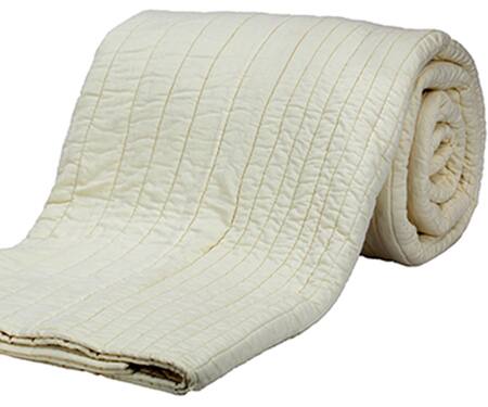 Shop Perenne Design White Cotton Satin Embroidered Quilt Single Pc Queen Size at Aza Fashions Shop_Perenne Design_White Cotton Satin Embroidered Quilt Single Pc Queen Size_at_Aza_Fashions