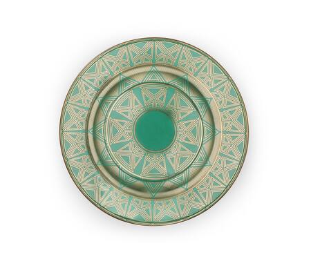 Perenne Design_Green Fine Bone China Emerald Palace Side Plate Set Of 2_Online_at_Aza_Fashions