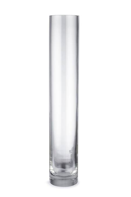 Shop Perenne Design White Handblown Glass Tubo Cylindrical Vase at Aza Fashions Shop_Perenne Design_White Handblown Glass Tubo Cylindrical Vase_at_Aza_Fashions