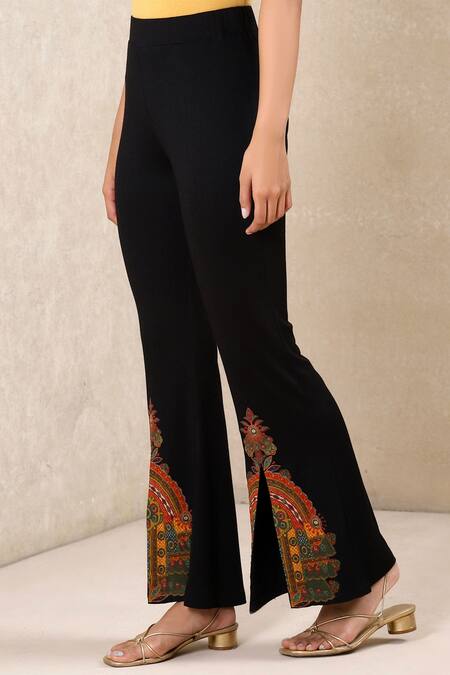 Embroidered bell bottom on sale trousers